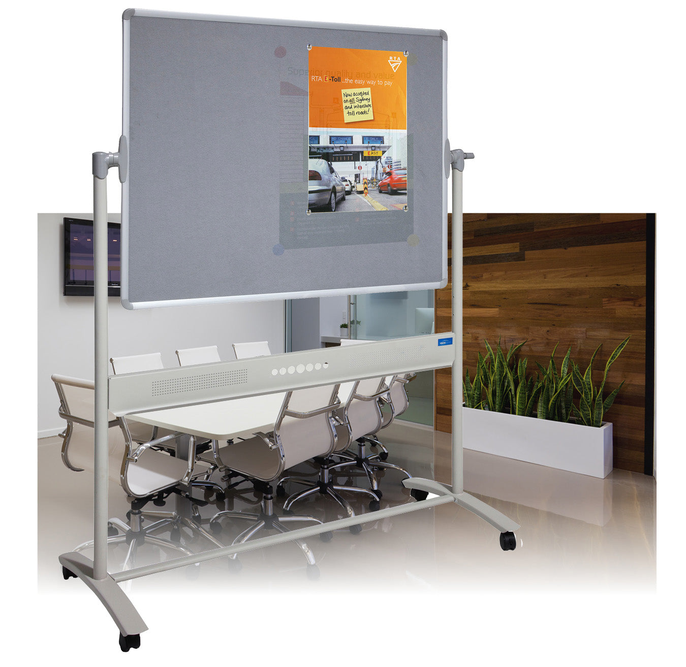 Mobile Whiteboard and Pinboard Combo