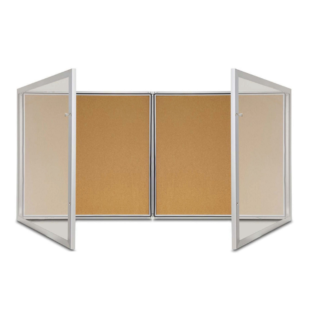 TX Weatherproof Notice Case Cork Pinboard