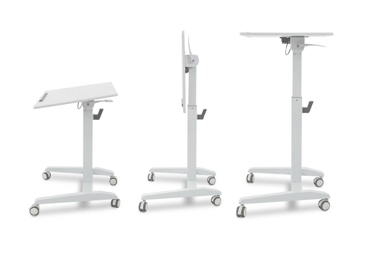 Visionchart Height Adjustable Mobile Laptop Desk White