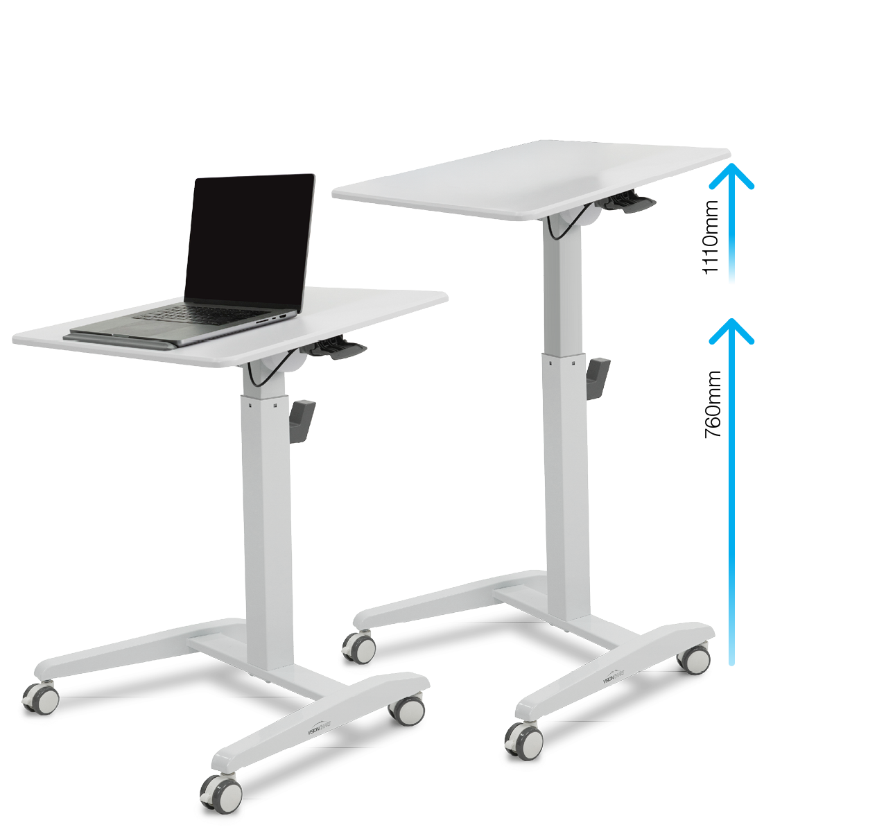 Visionchart Height Adjustable Mobile Laptop Desk White