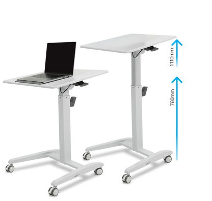 Visionchart Height Adjustable Mobile Laptop Desk White