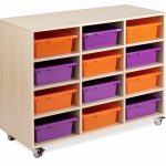 Oak Bay Storage Trolley - 12 Bay Tote Tray Trolley