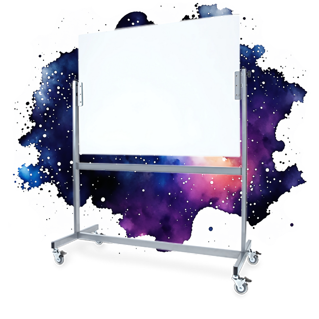 Space Mobile Magnetic Glassboard White