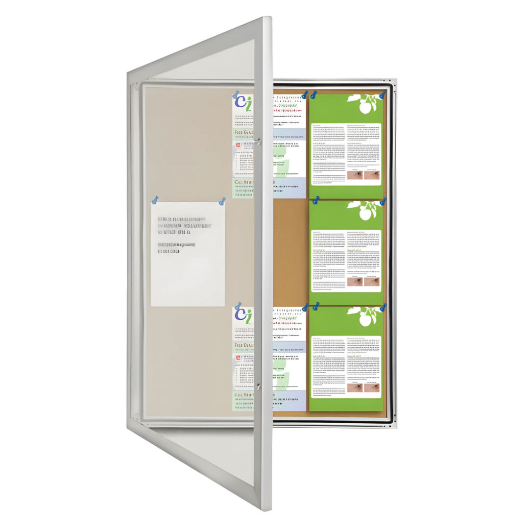 TX Weatherproof Notice Case Cork Pinboard