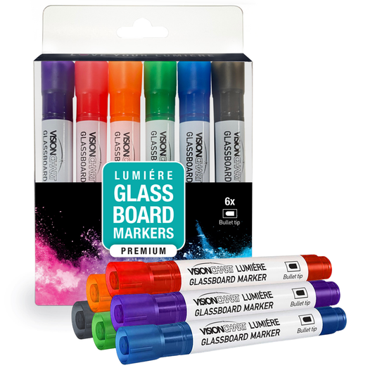 Visionchart Glassboard Markers Bullet Point Assorted Pack of 6