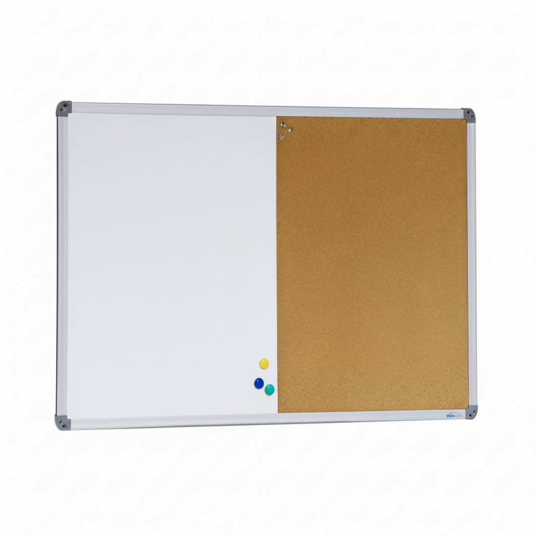 Visionchart Combo Board Magnetic Whiteboard/Corkboard Standard Frame