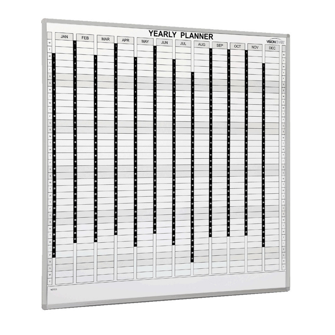 Visionchart Magnetic Whiteboard Planner Perpetual Standard Frame