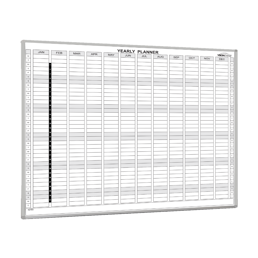 Visionchart Magnetic Whiteboard Planner Perpetual Standard Frame