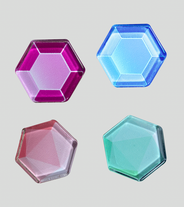 Coloured Hexagon Glassboard Magnets